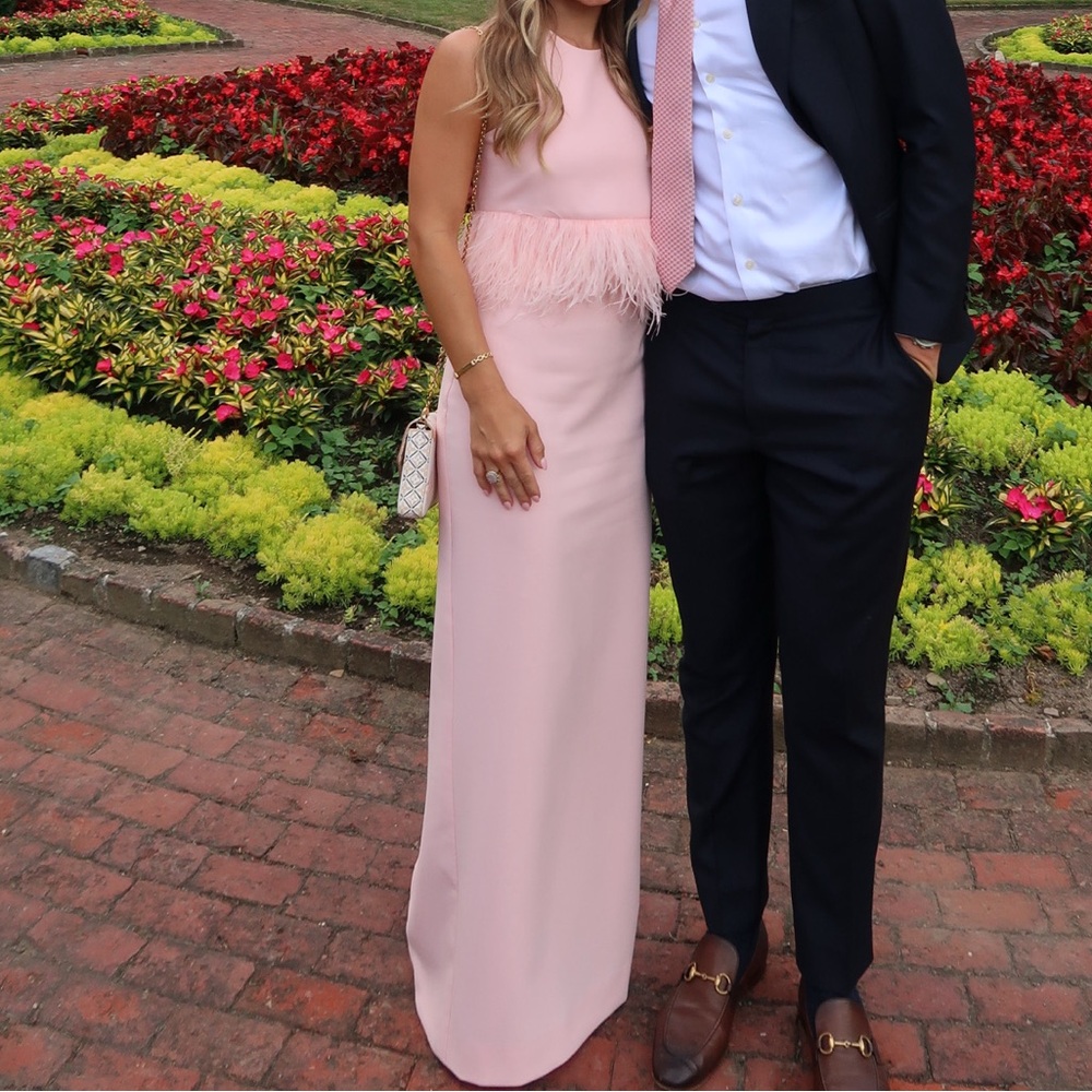 Likely Pink Feather-Trimmed Dress